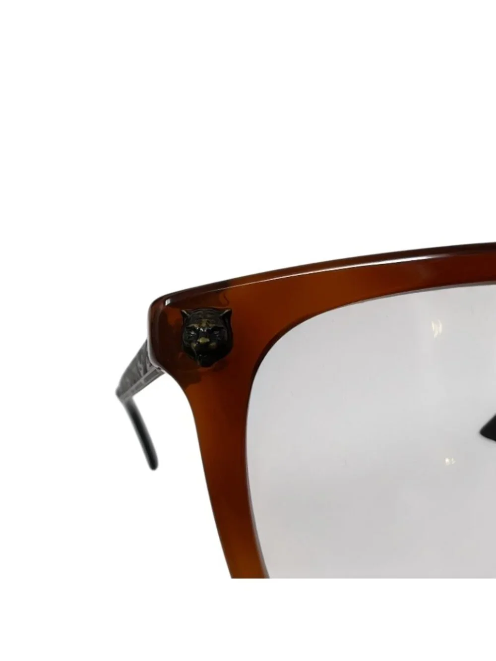 Gucci GG0218O 003 51mm Brown Havana Antique Gold Eyeglasses RX Frames Italy New